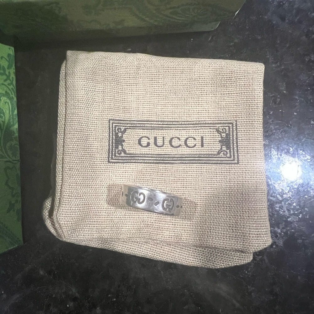 Gucci ghost ring with box and bag